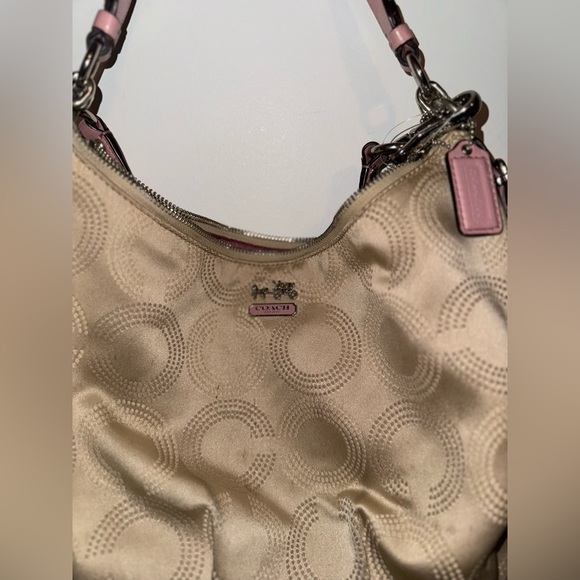 Coach B1276 Beige and Pink Shoulder Bag EUC - Picture 5 of 9
